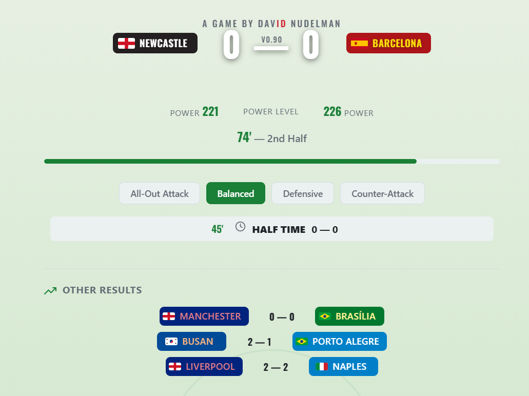 Nudelball live match screen